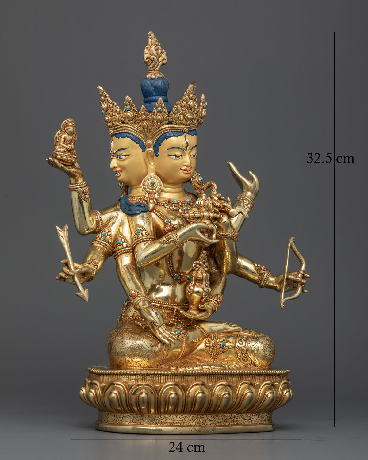 Ushnishavijaya Statue Holding Double Dorje Sacred Vase Bow and Arrow