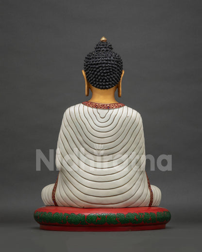 Vairocana Buddha Statue Back View | Hand-Carved Robe Detail, Nepal Handmade