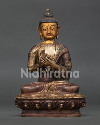 Vairocana Buddha Statue Handcrafted by Newari Artisans in Patan Nepal.