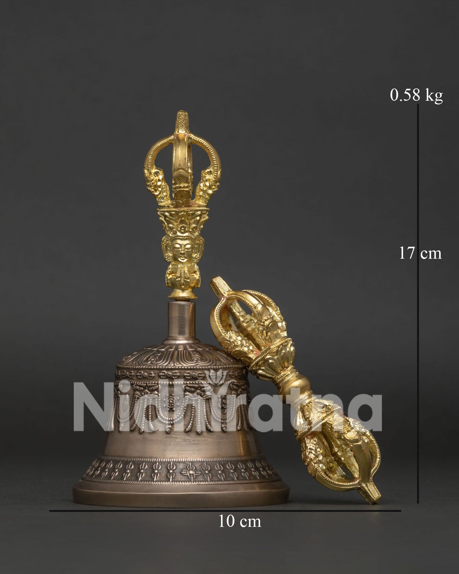 Vajra and Bell Set for Tibetan Buddhist meditation prayer and devotion