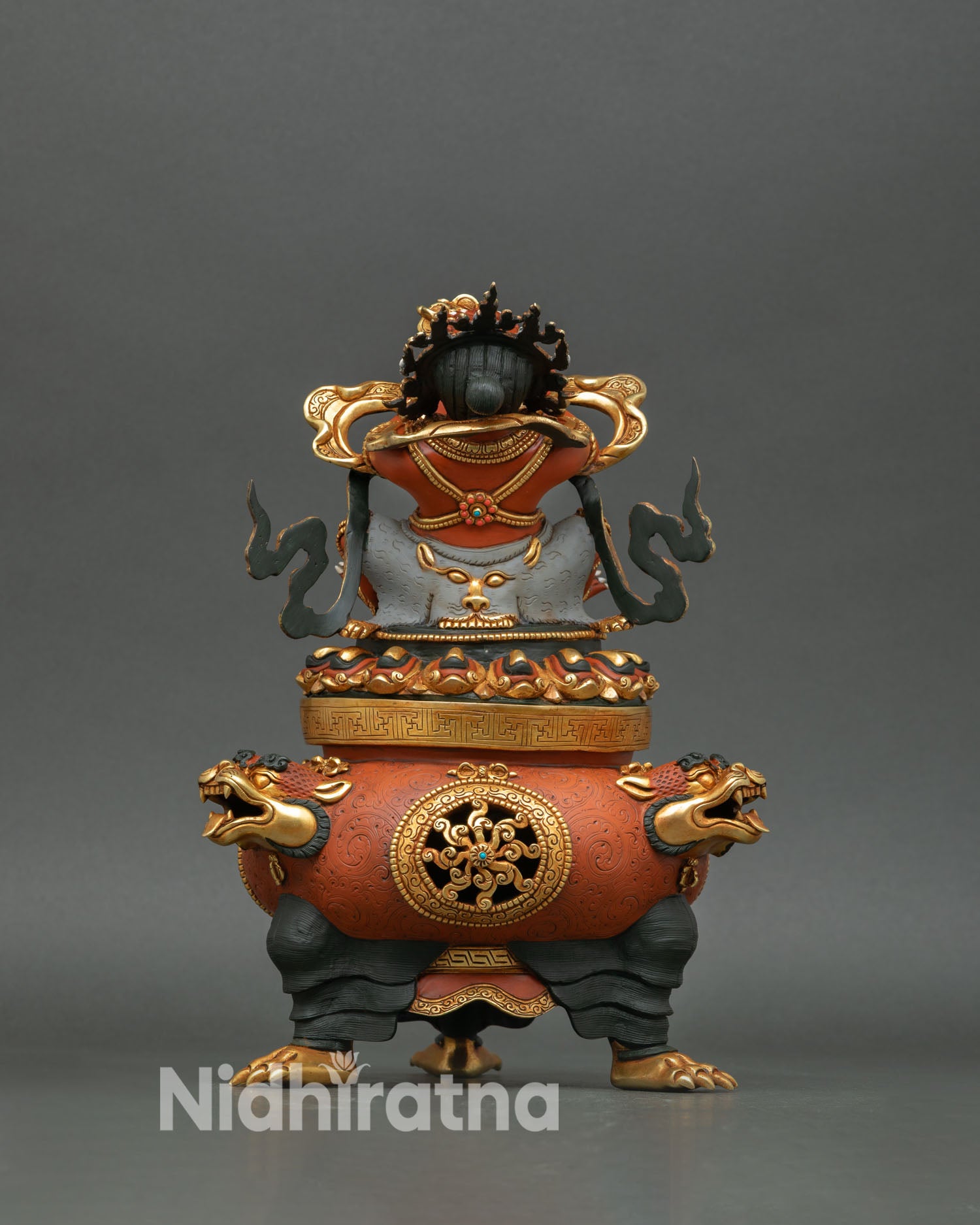 Vajradhaka back view handmade copper statue lost wax Nepalese spiritual art
