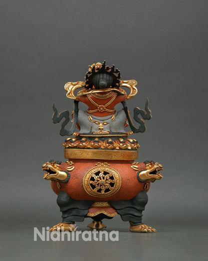 Vajradhaka back view handmade copper statue lost wax Nepalese spiritual art