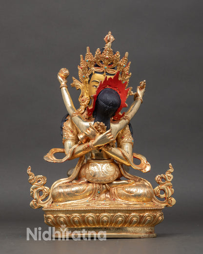 vajradhara-and-consort-statue-front-view-24k-gold-gilded-handcrafted-nepalese-art