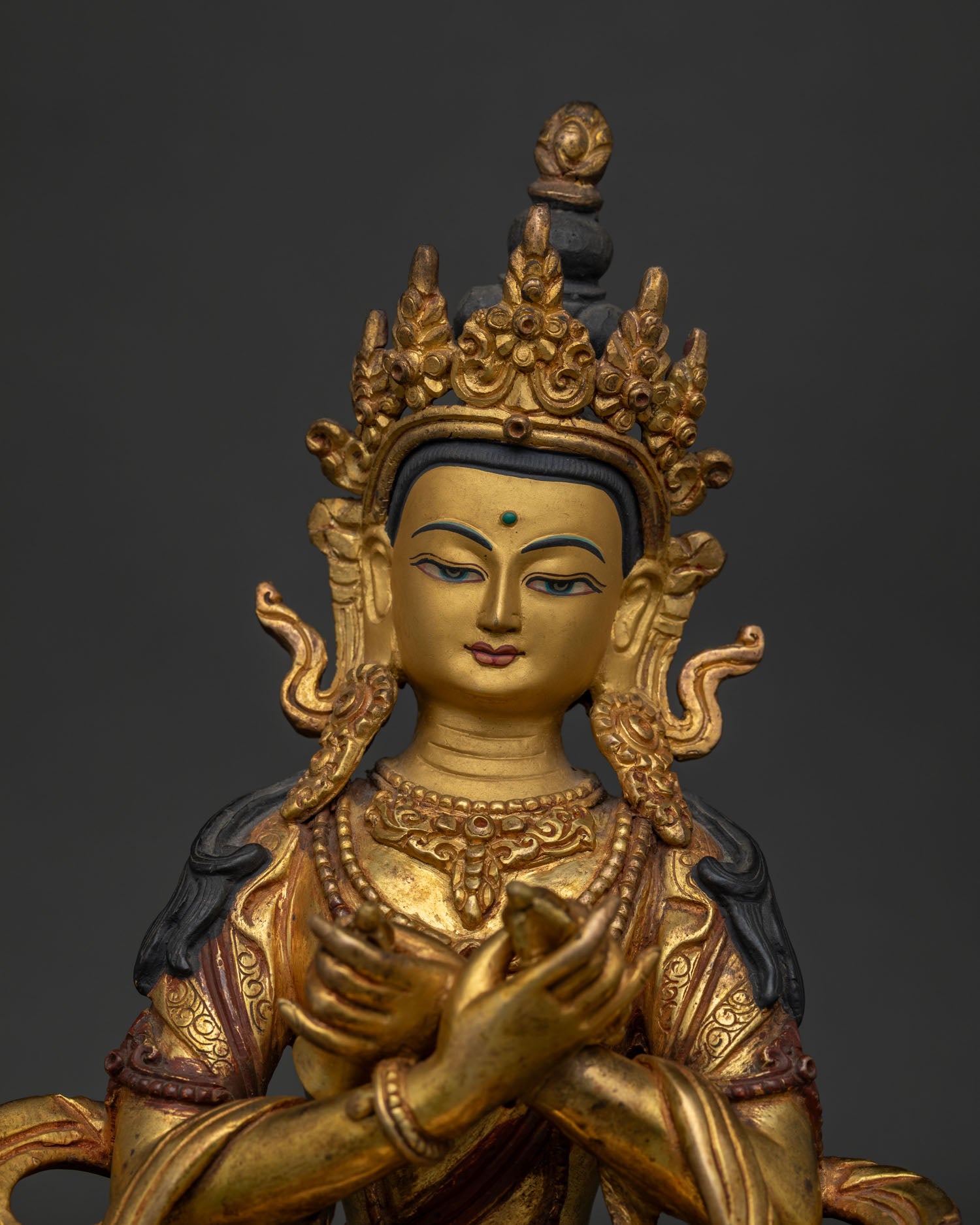 Vajradhara Buddha Holding Vajra and Bell in Meditative Pose.