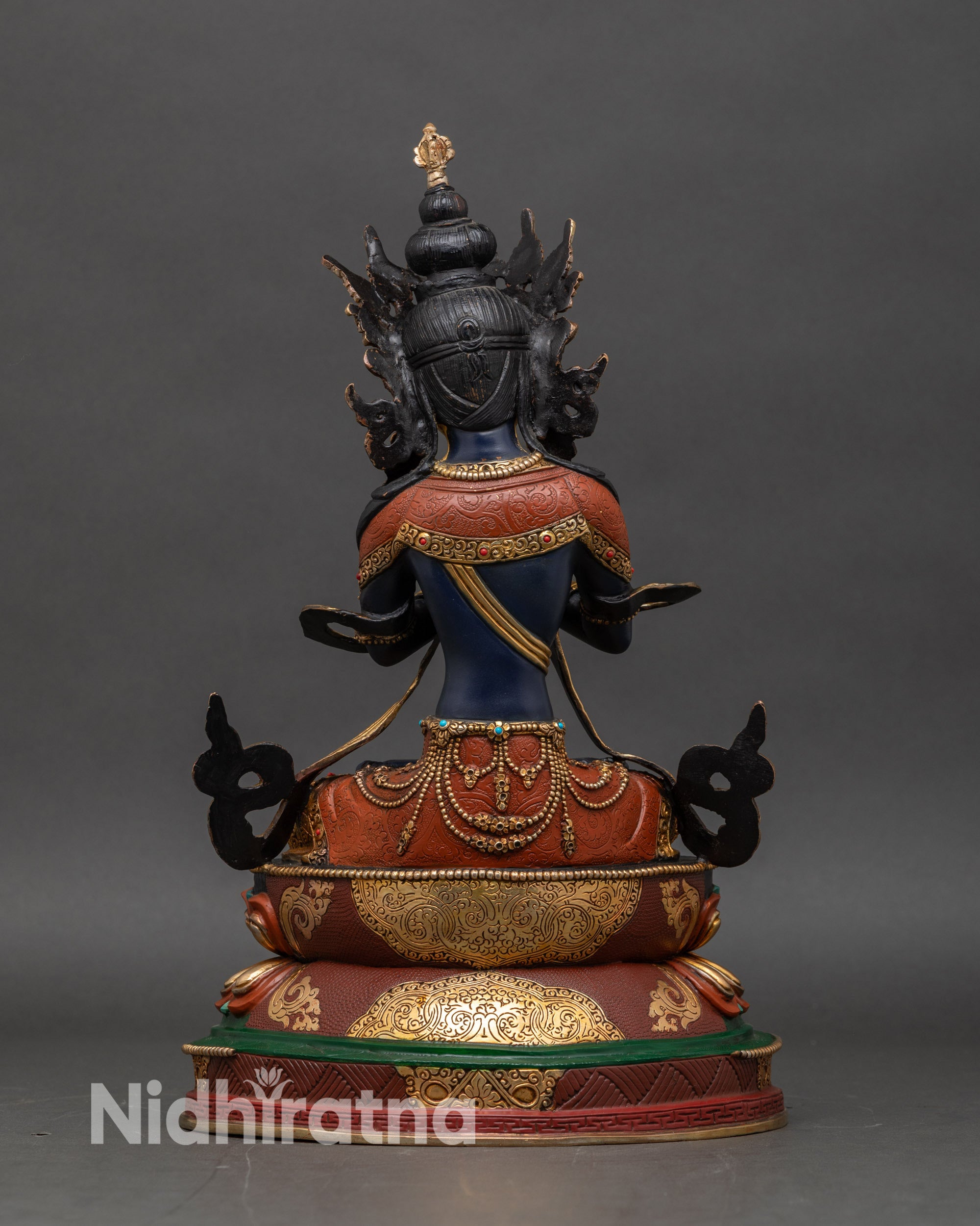 vajradhara-buddha-statue-back-view-double-lotus-pedestal-nepalese-handcrafted-buddhist-art