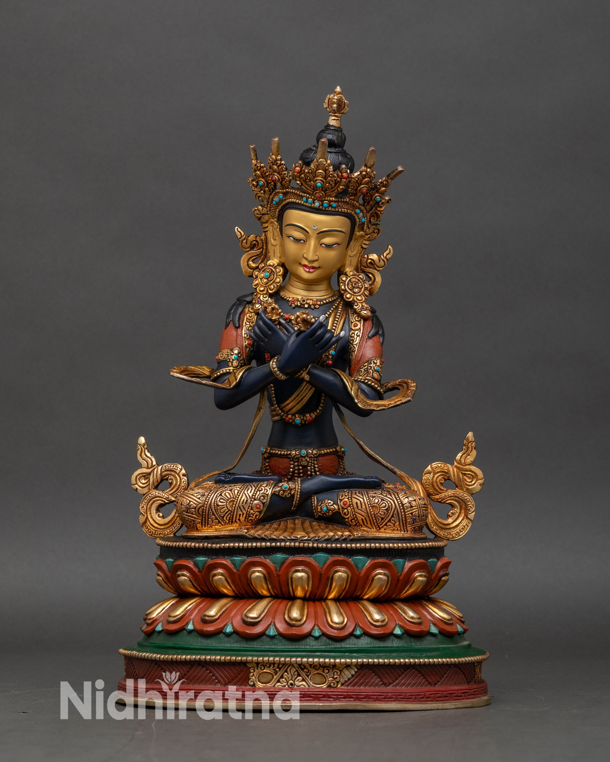 vajradhara-buddha-statue-front-view-gold-gilded-copper-adi-buddha-himalayan-buddhist-art-nepal