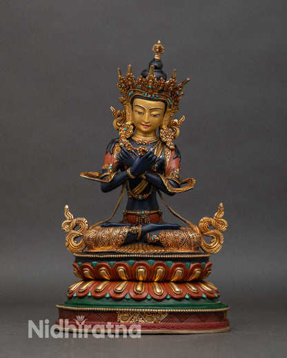 vajradhara-buddha-statue-front-view-gold-gilded-copper-adi-buddha-himalayan-buddhist-art-nepal