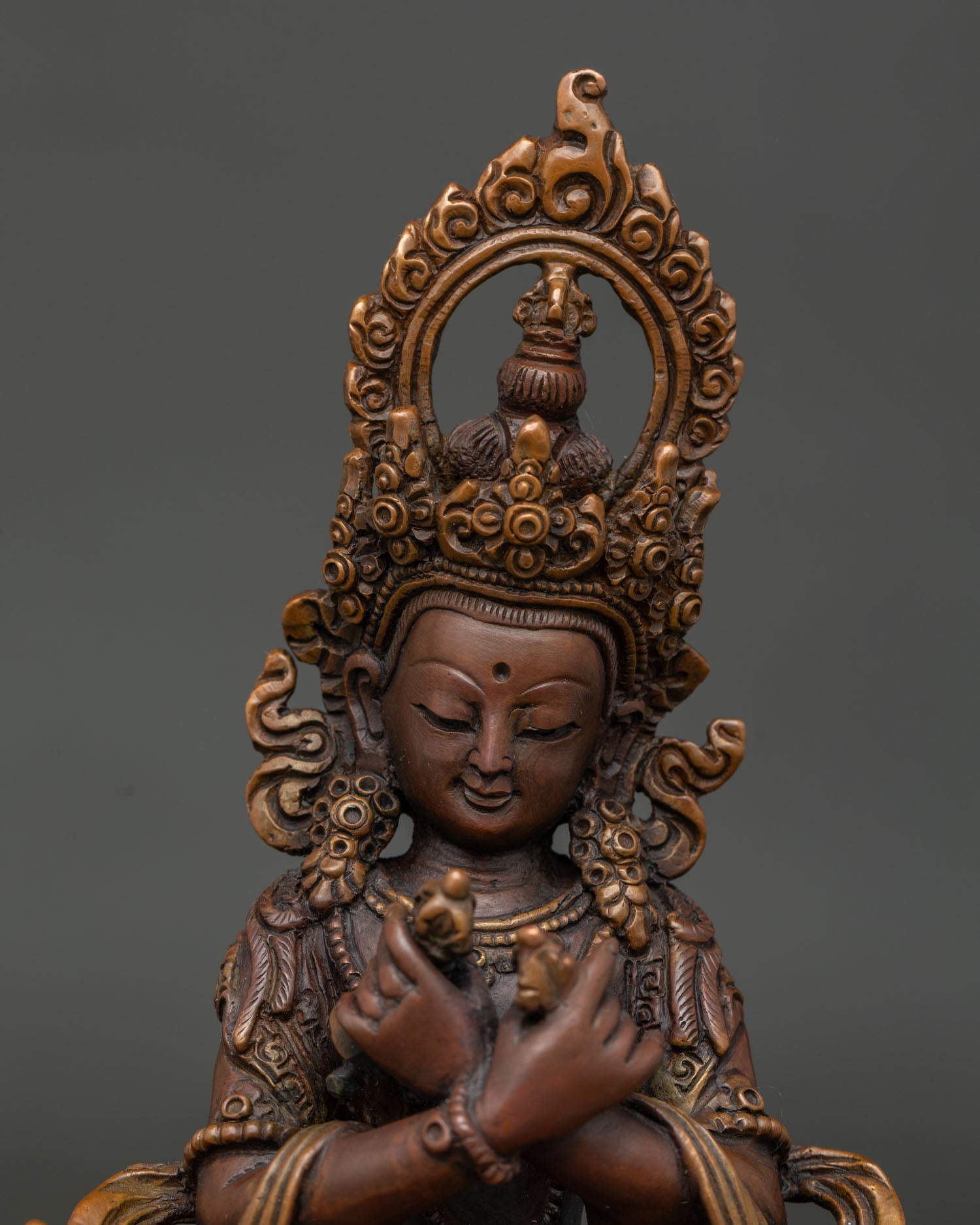 Vajradhara Statue Holding Vajra and Bell in Vajraparyanka Posture.