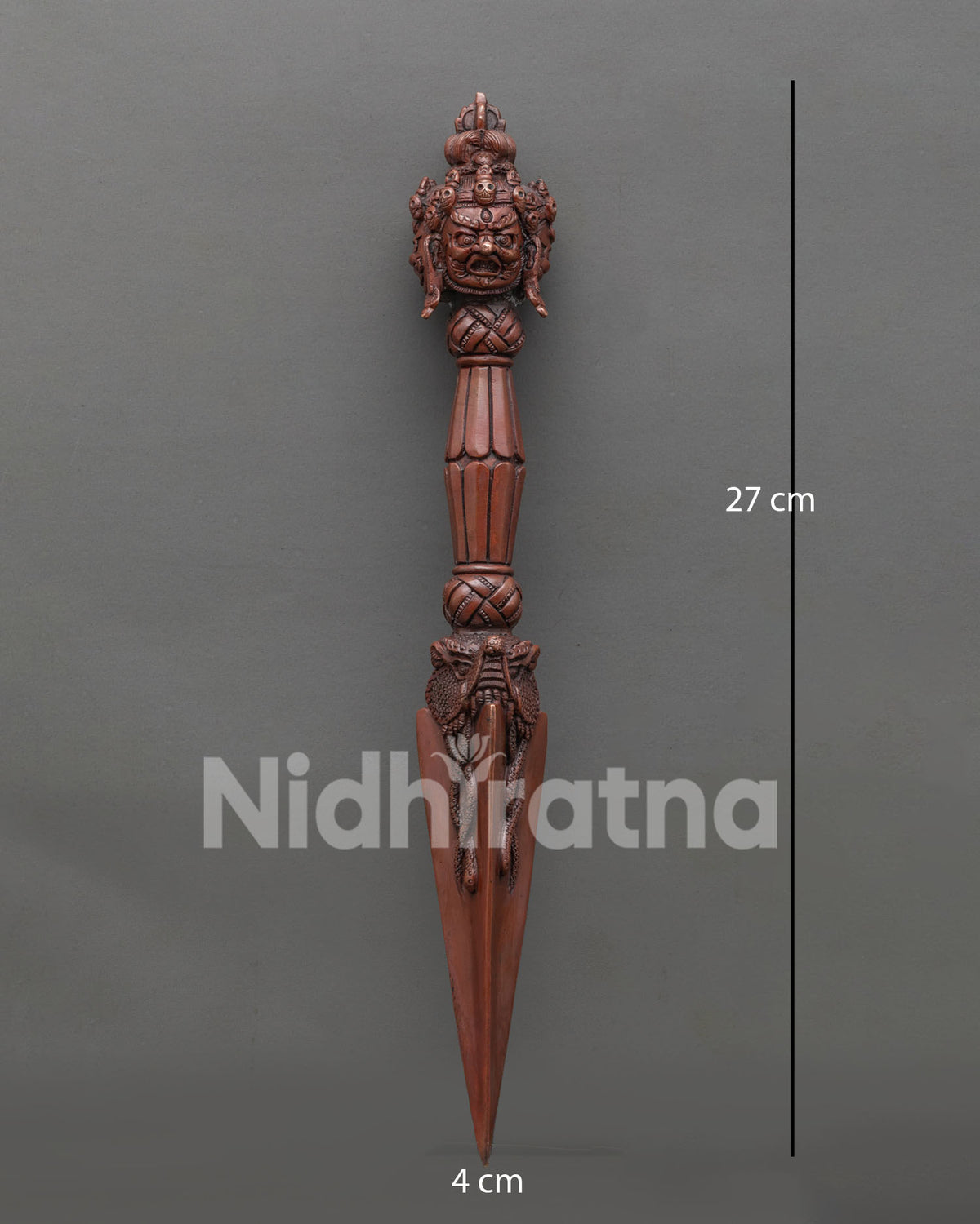 Vajrakilaya Phurba with Three Wrathful Heads Buddhist Ritual Object