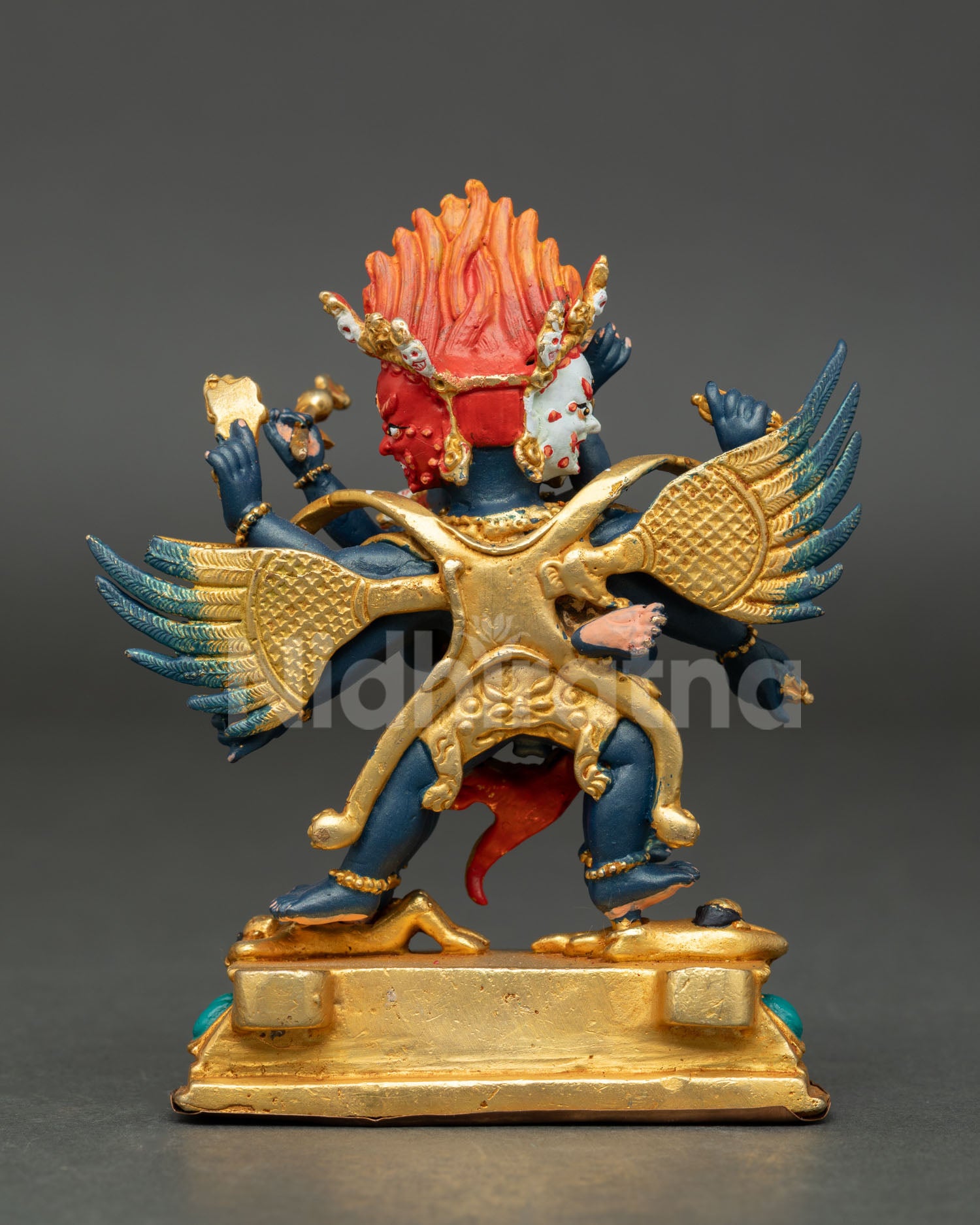 Vajrakilaya Yab Yum Statue, handmade in Patan Nepal using the lost wax casting method with rich acrylic detailing.