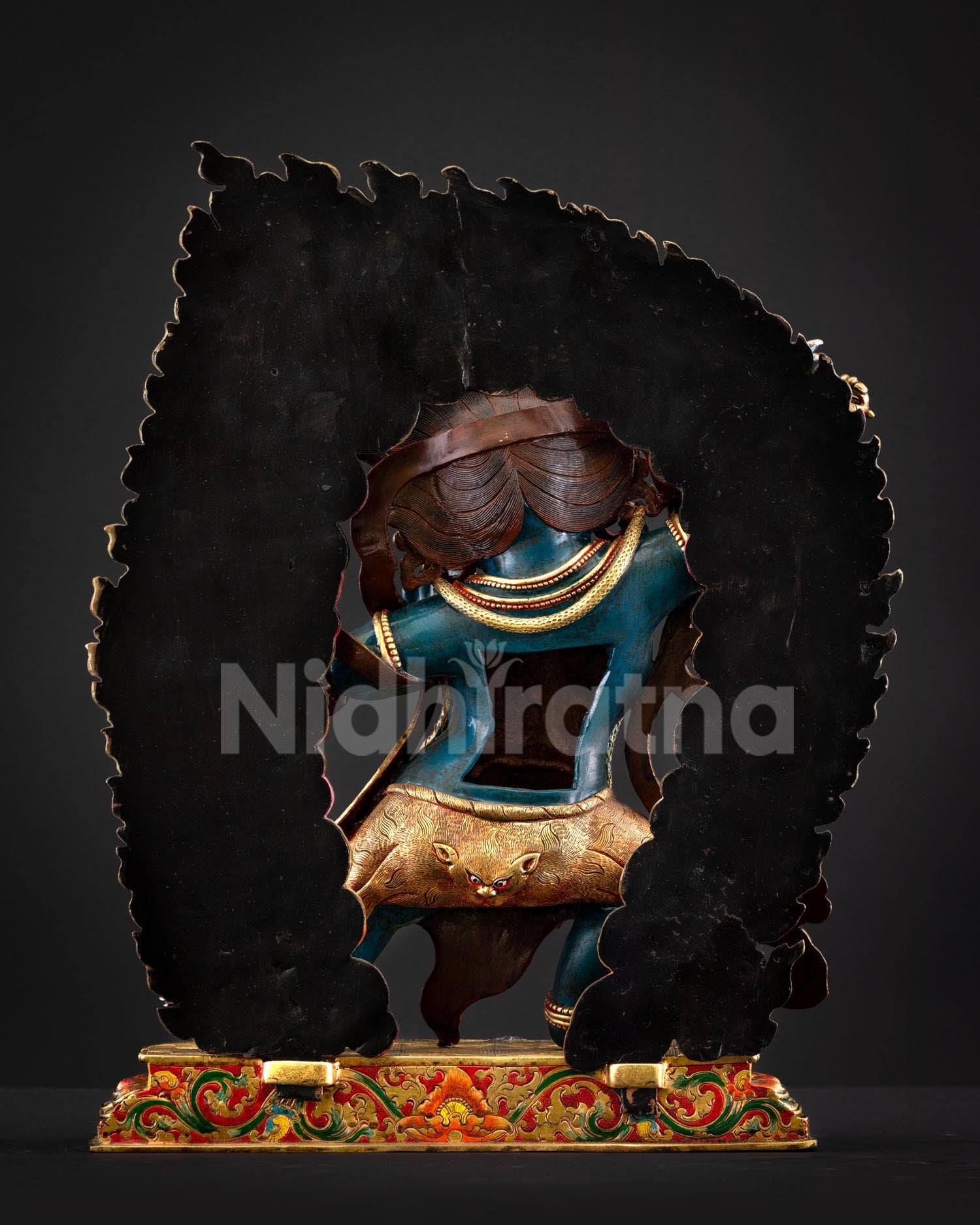 Vajrapani back view copper statue hollow chamber mantra cavity Newari handmade Nepal 6.96kg