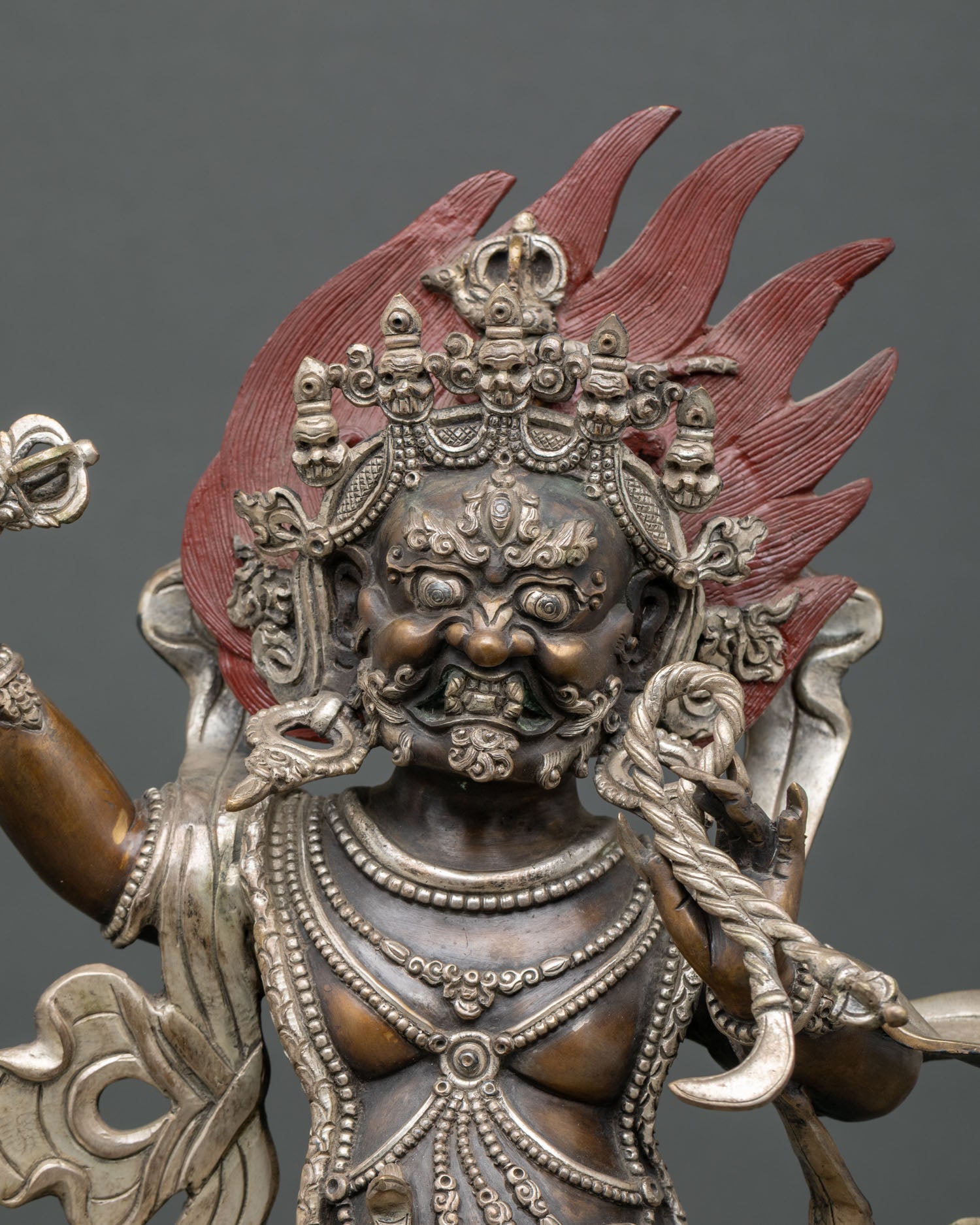 Vajrapani Bodhisattva Statue Close Up Sacred Tibetan Buddhist Art