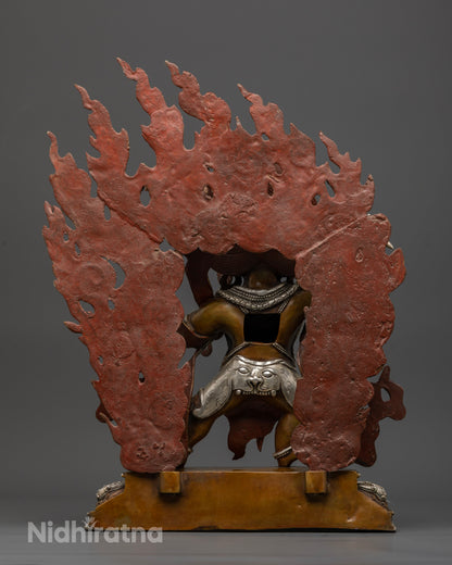 Vajrapani bodhisattva statue for buddhist altar meditation space and sacred shrine.