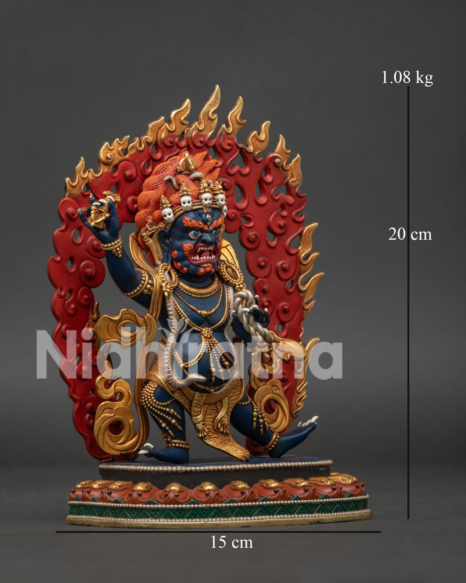 vajrapani chana dorje statue right side view 24k gold gilded copper sculpture nepal
