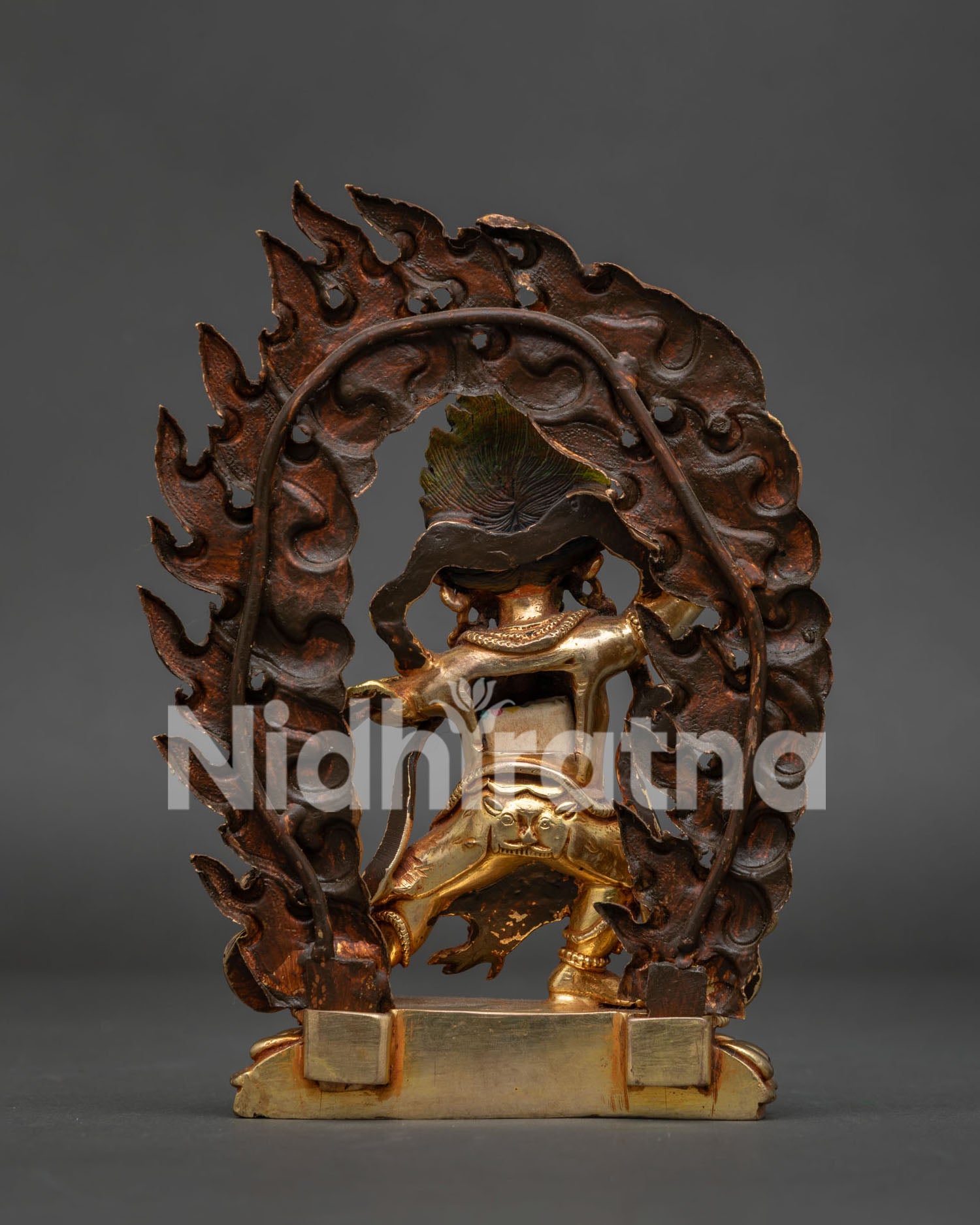 Vajrapani copper statue back view handcrafted Nepalese Buddhist artwork