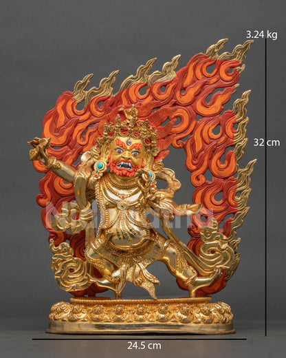 Vajrapani statue 24k gold fire gilded copper newari art from patan nepal.