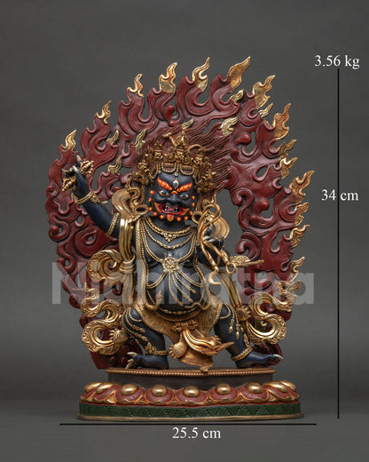 Vajrapani Statue front view, handcrafted Buddhist Dharma protector figurine