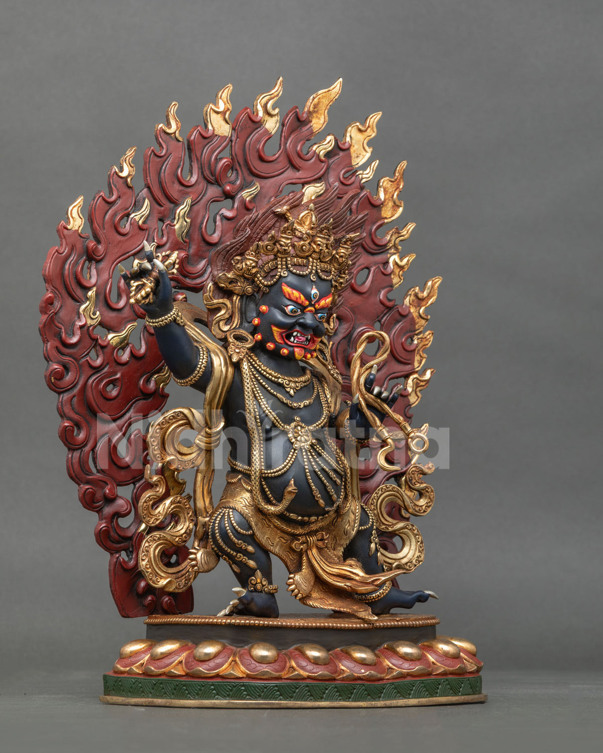 Vajrapani statue, handcrafted by Newari artisans in Nepal, using traditional lost-wax casting