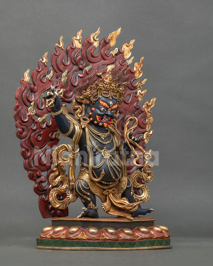 Vajrapani statue, handcrafted by Newari artisans in Nepal, using traditional lost-wax casting