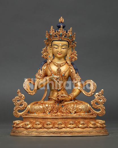 Vajrasattva Buddha Statue Handcrafted Copper Gold Gilded Nepal