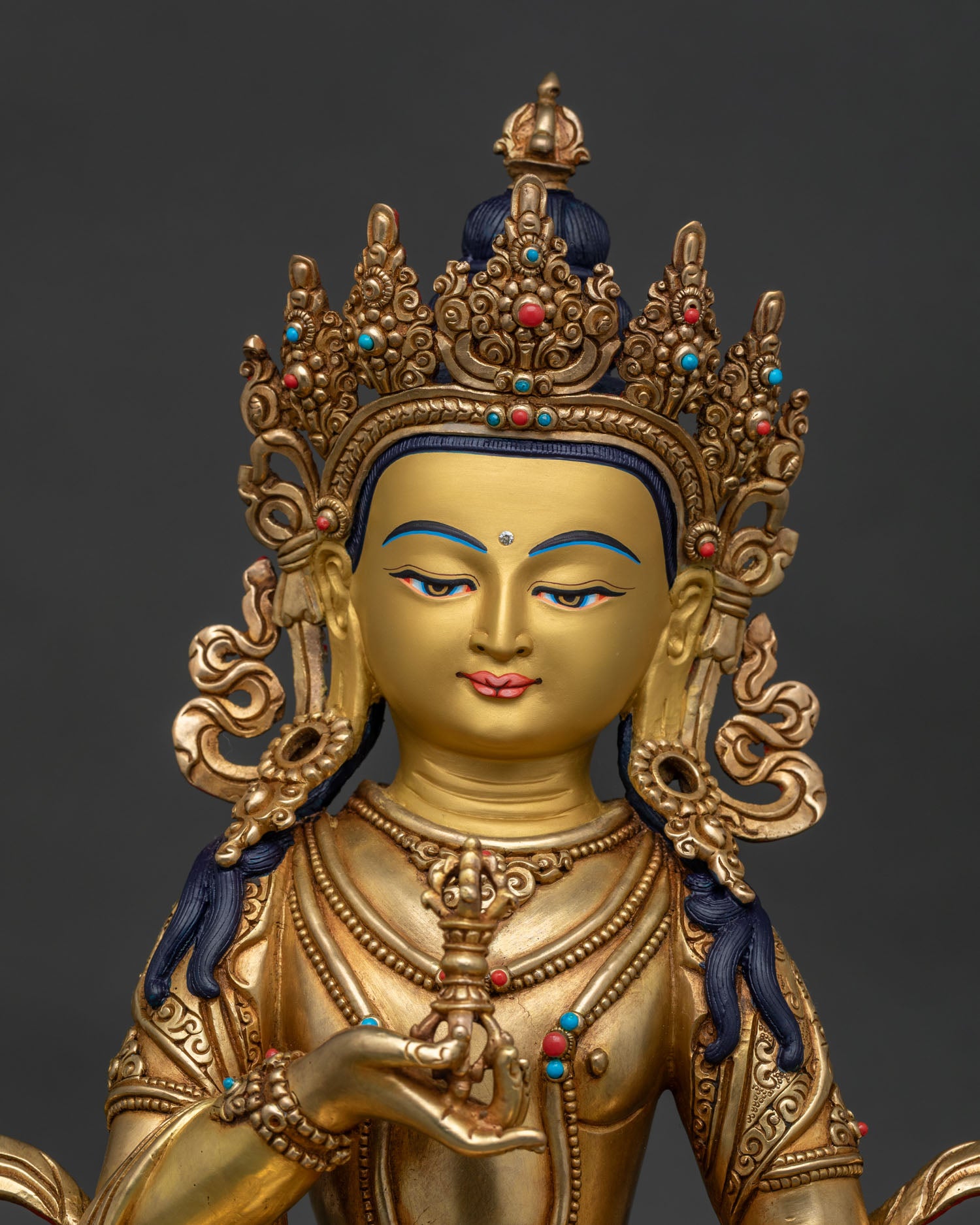 Vajrasattva Buddha Statue handcrafted details regular close up