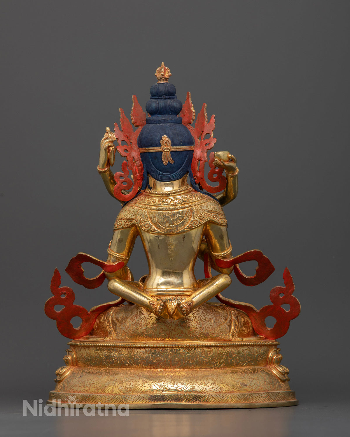 Vajrasattva Consort Statue kartika knife kapala and Newari craftsmanship.