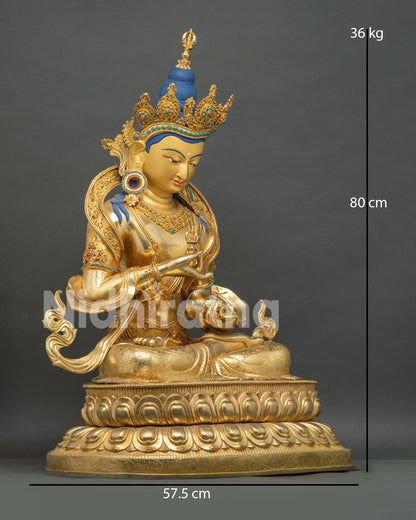 Vajrasattva Dorje Sempa statue 80cm tall 36kg solid copper 24K gold fire-gilded Nepal