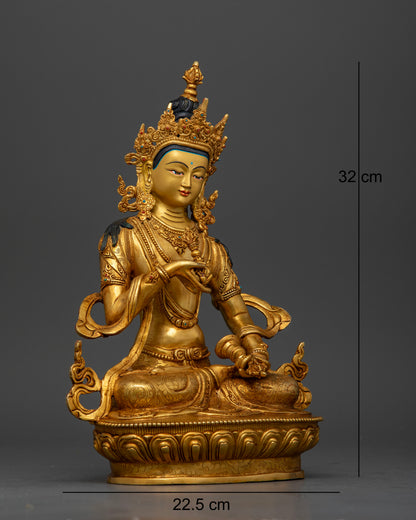 Vajrasattva holding vajra and bell in traditional Vajrayana Buddhist art