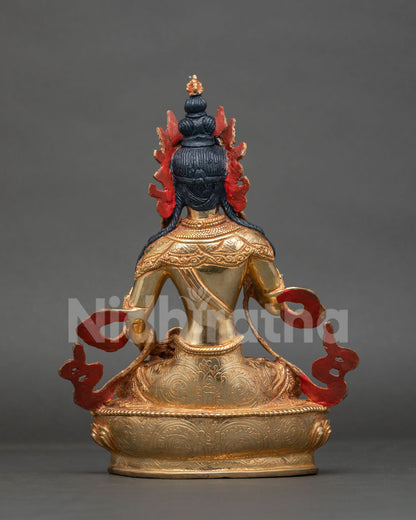 Vajrasattva Purification deity statue gold gilded copper buddhist art.