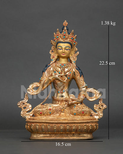 Vajrasattva Statue 24k gold fire gilded copper newari art patan nepal.