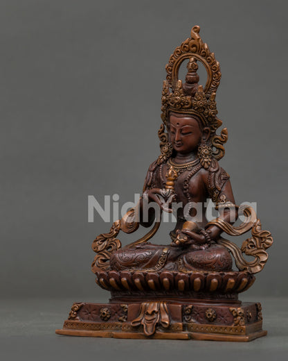 Vajrasattva Statue with Five Wisdom Diadem and Openwork Ushnisha.
