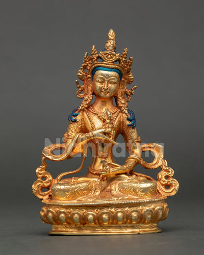 vajrasattva statue front view 24k gold fire gilded buddhist sculpture nepal