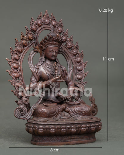 Vajrasattva Statue holding vajra and bell with traditional Newari craftsmanship