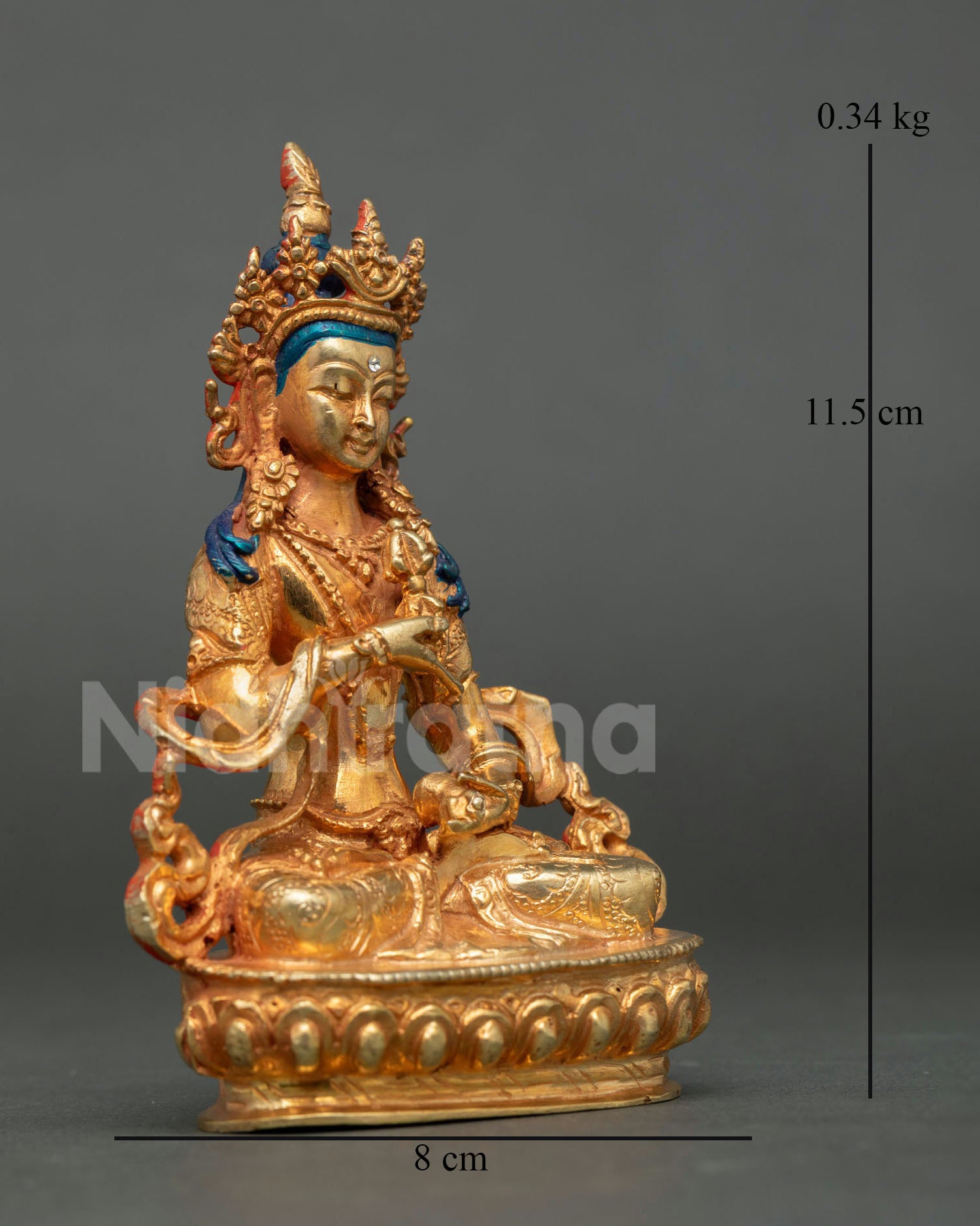 vajrasattva statue right side view handcrafted tibetan buddhist sculpture