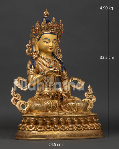 Vajrasattva Statue right view handcrafted copper sculpture
