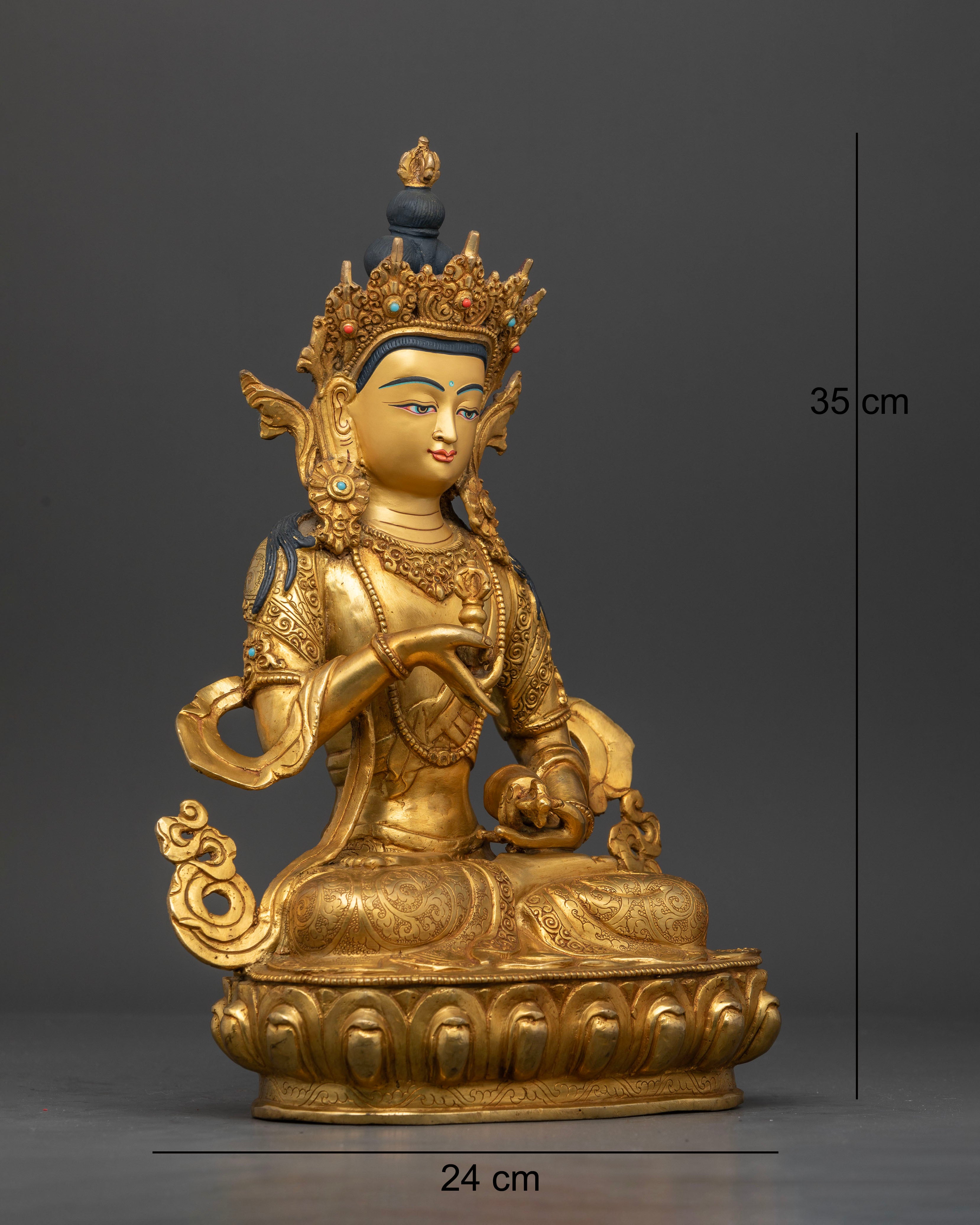 vajrasattva statue right view side handcrafted himalayan buddhist sculpture