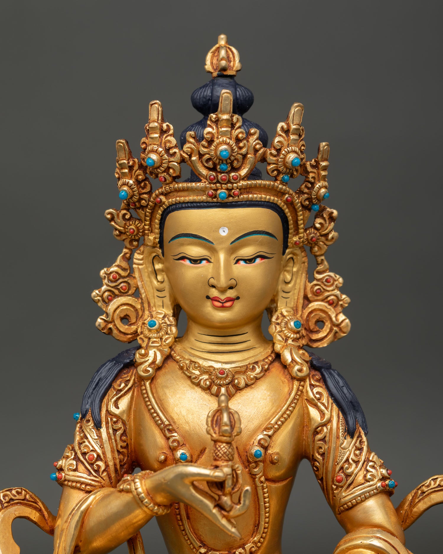 Vajrasattva Statue Tibetan Buddhist Meditation Sculpture Close Up