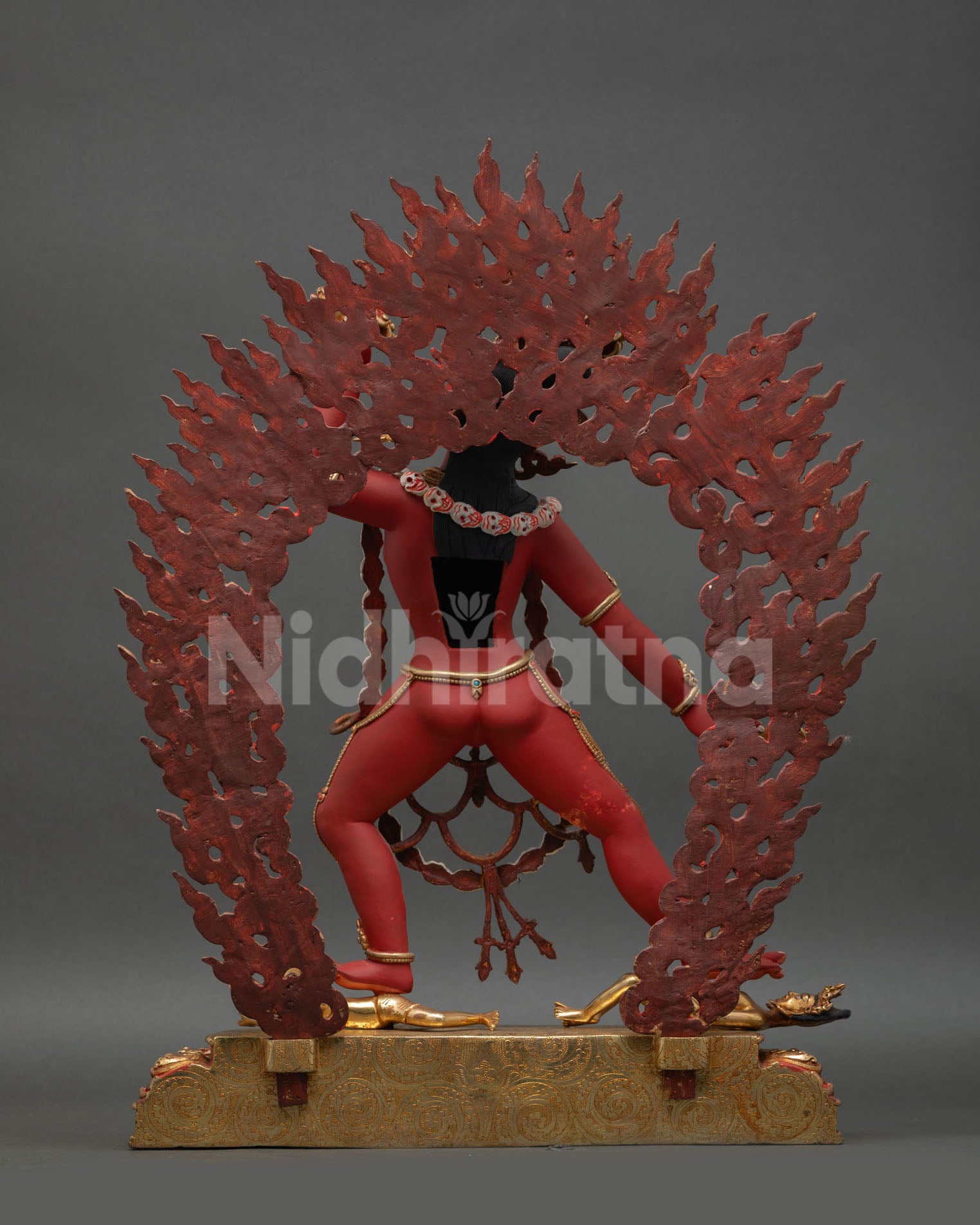 vajrayogini statue back view copper casting acrylic finish lotus throne dharma center