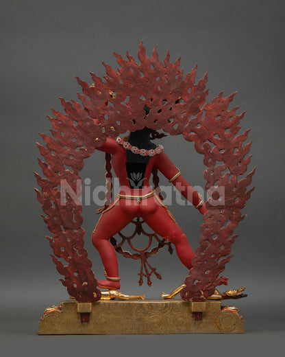 vajrayogini statue back view copper casting acrylic finish lotus throne dharma center