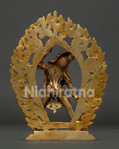 Vajrayogini Statue back view revealing hand-carved aureole and Himalayan Buddhist art