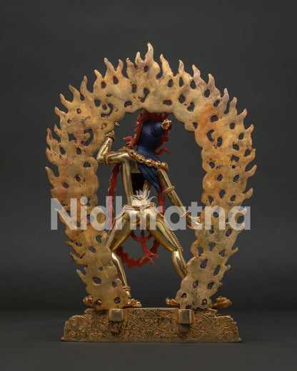 Vajrayogini Statue Handcrafted by Newari Artisans Patan Nepal Back View.