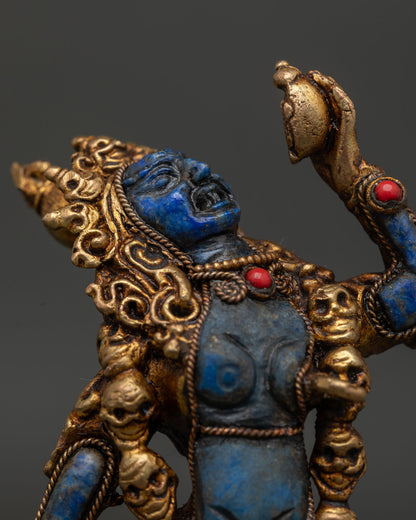 Vajrayogini Statue, highlighting coral stone inlays and intricate sacred ornaments