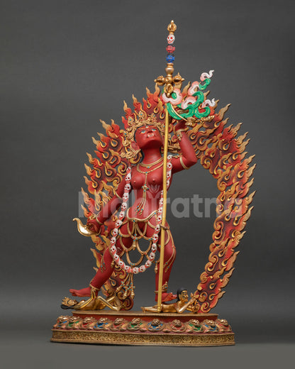 vajrayogini statue left side view life size tantric deity gold gilded detail nepal