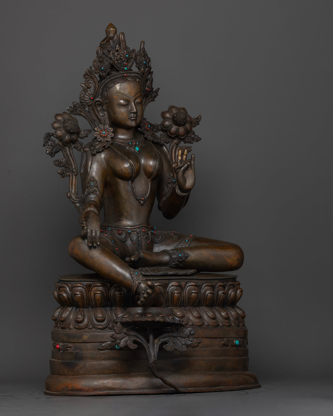 Oxidized Green Tara Sculpture for Spiritual Connection