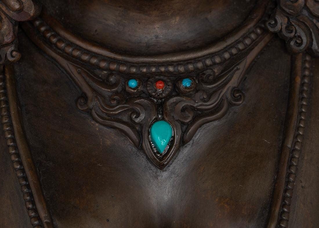 Oxidized Green Tara Sculpture for Spiritual Connection