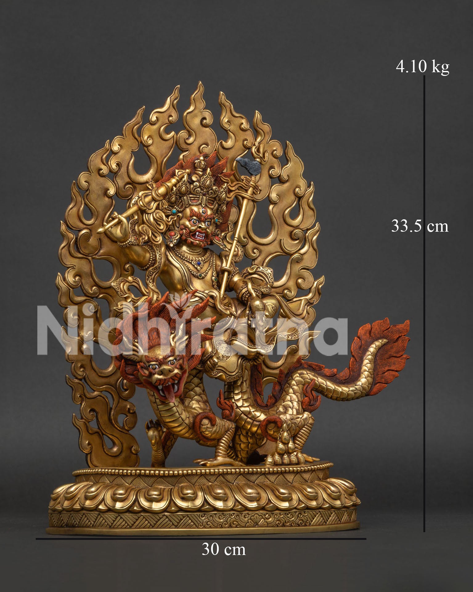White Dzambhala sculpture featuring intricate 3D carving and traditional Newari craftsmanship