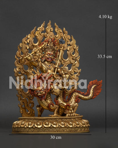 White Dzambhala sculpture featuring intricate 3D carving and traditional Newari craftsmanship