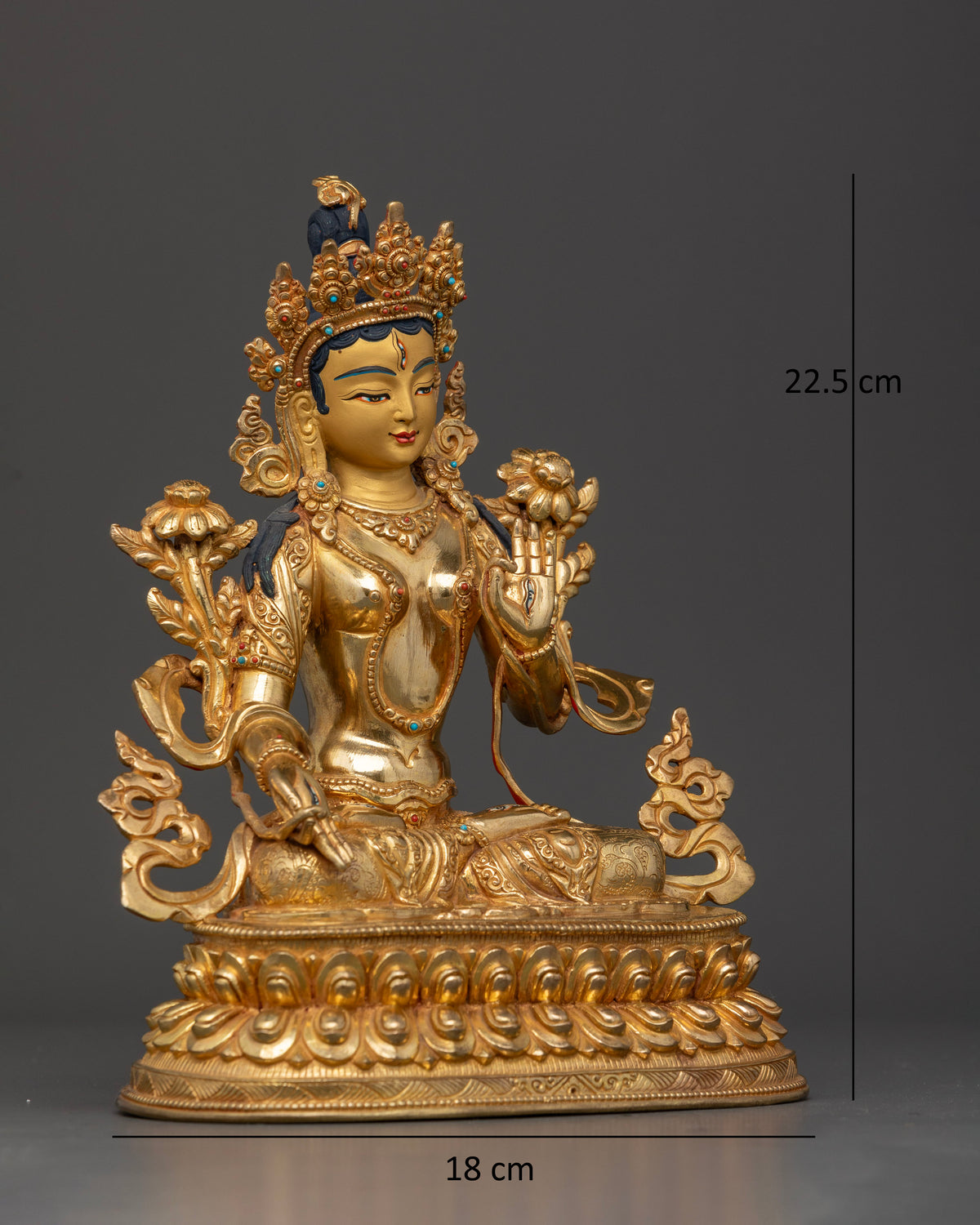White Tara deity statue symbolizing compassion protection healing and longevity