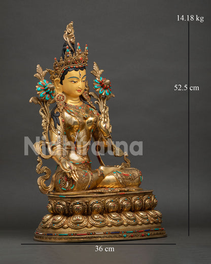 White Tara Statue dimensions and weight view handcrafted Himalayan Buddhist sculpture