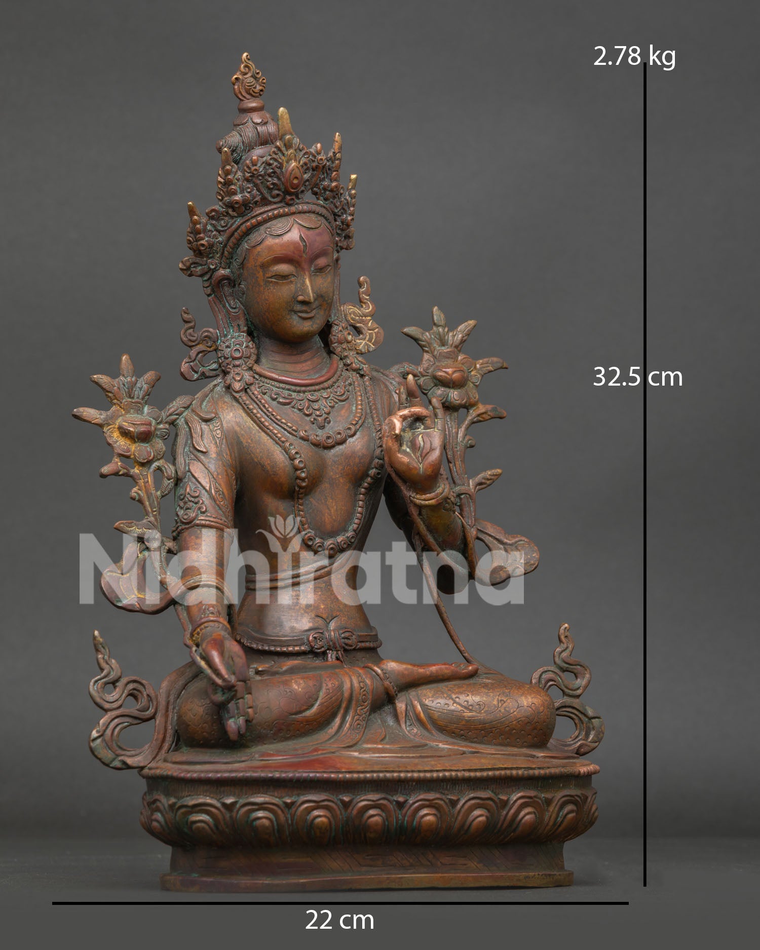 White Tara Statue Seven Eyes Compassionate Goddess.
